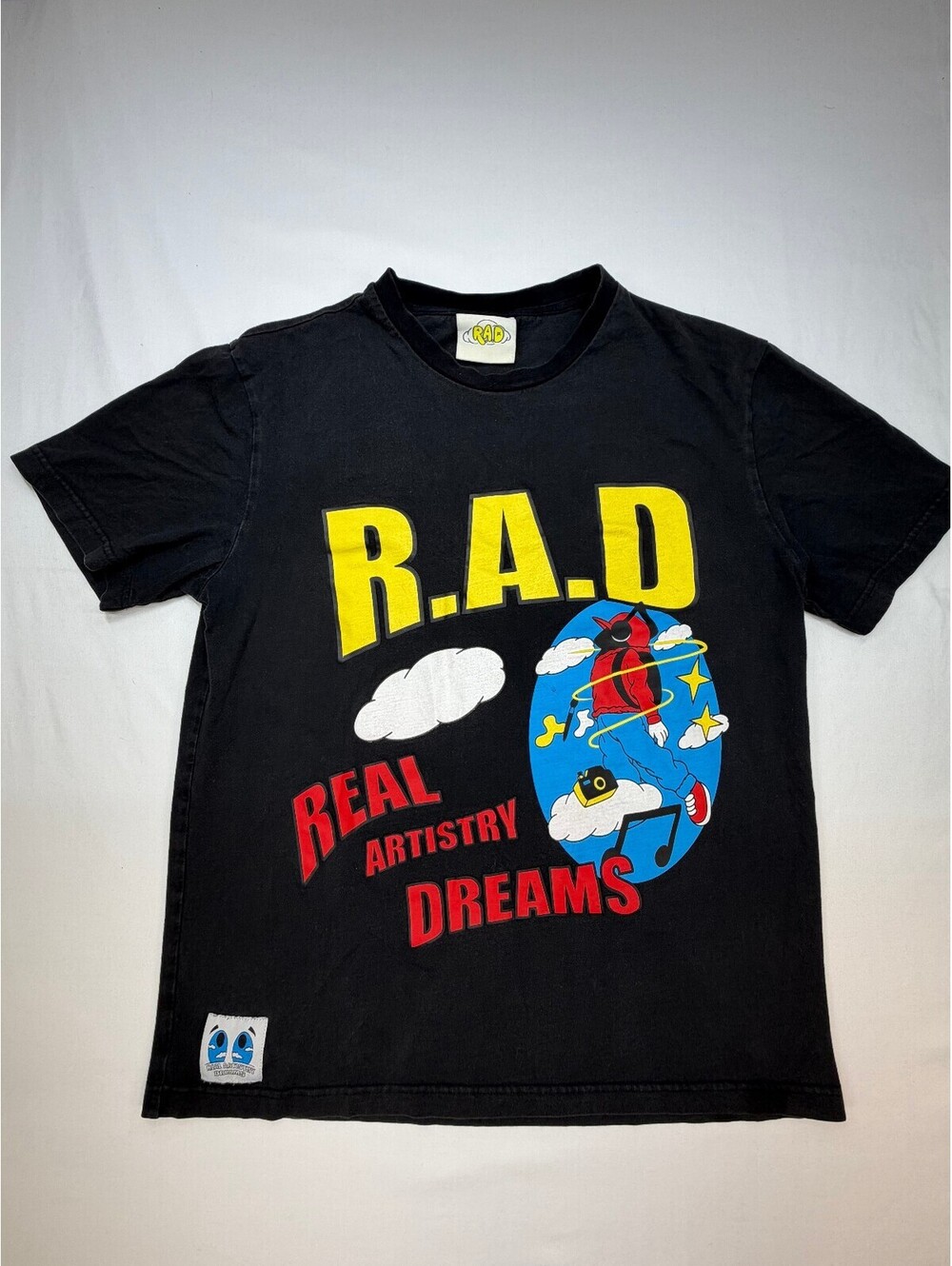 R.A.D. Men's Graphic T-Shirt Real Artistry Dreams Cartoon Size Medium Black